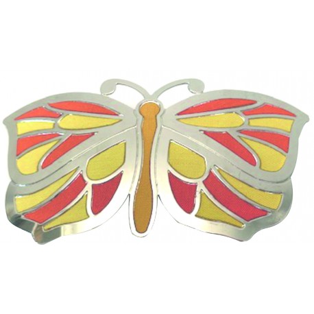 Mariposa multicolor plateada